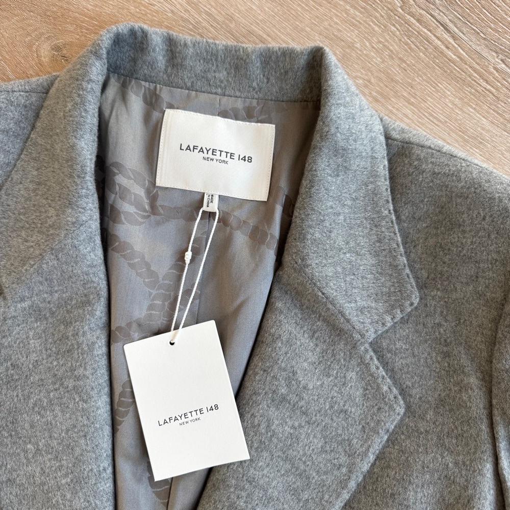 Lafayette 148 NWT 100% cashmere melange single button blazer L nickel - Picture 5 of 9